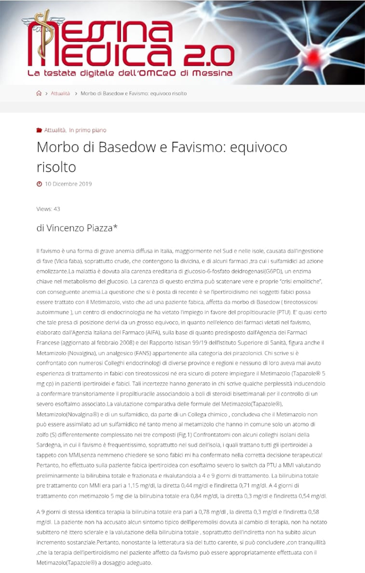 Articolo Dr. Piazza - L'opinione personale n.3 - febbraio 2020
